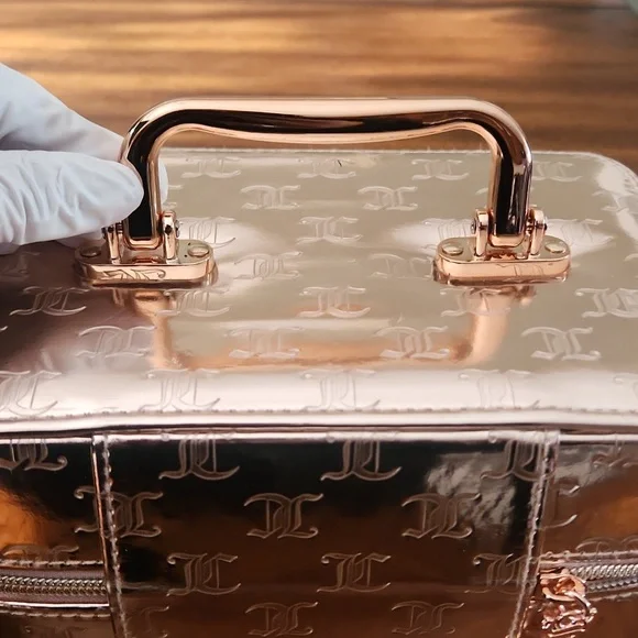 Juicy Couture Metallic Rose Gold Travel Cosmetic Case - Picture 6 of 16